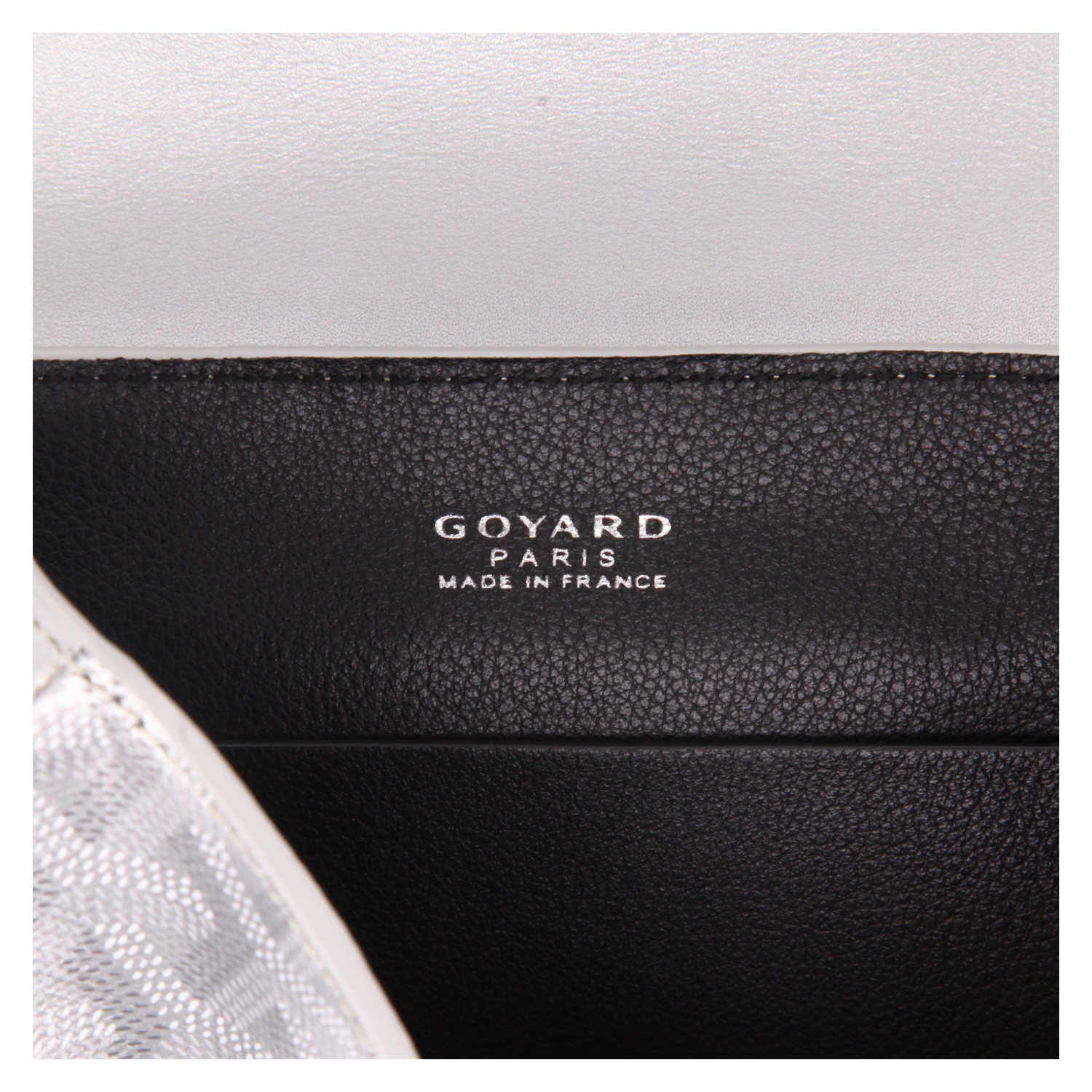 Sac à main Goyard  Saigon en toile Goyardine argentée et cuir argent - Detail D2