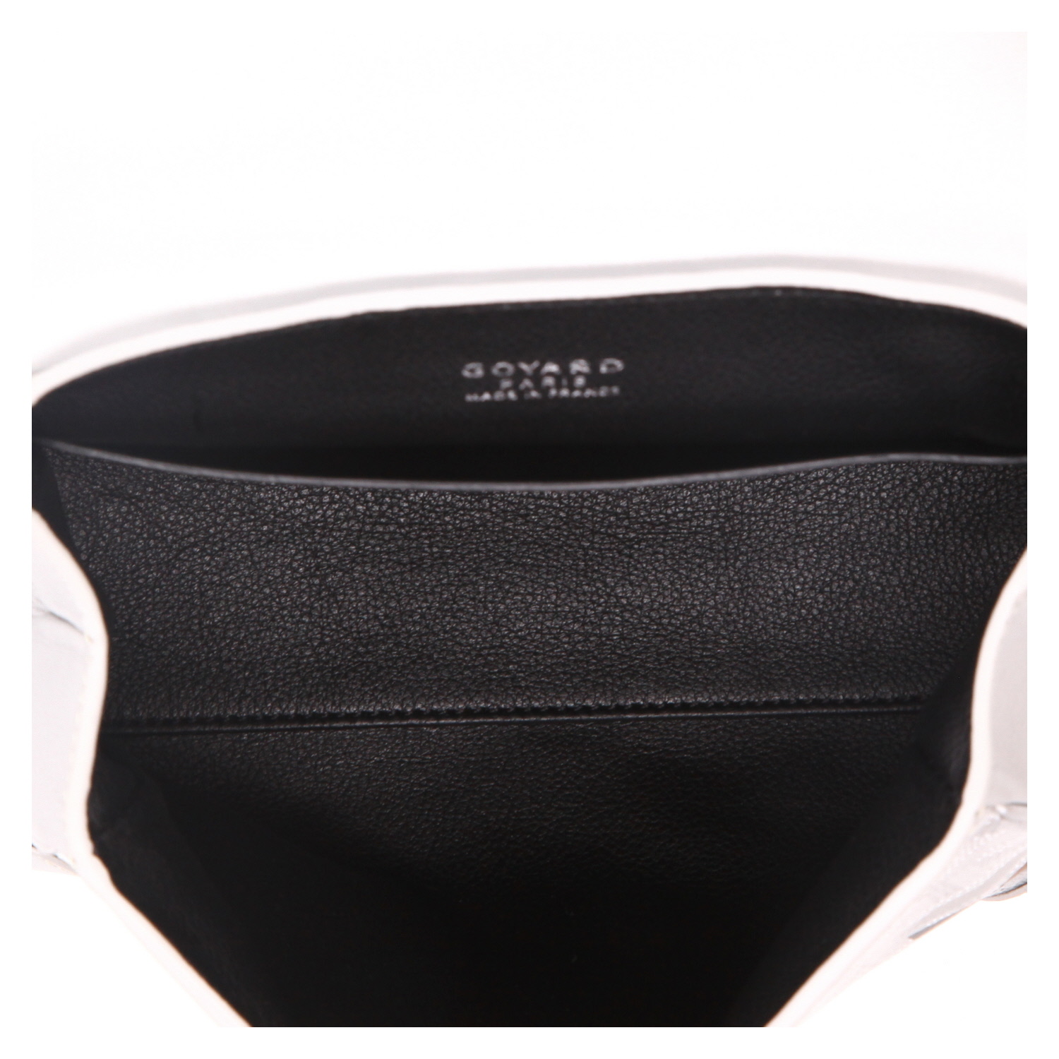 Sac à main Goyard  Saigon en toile Goyardine argentée et cuir argent - Detail D3