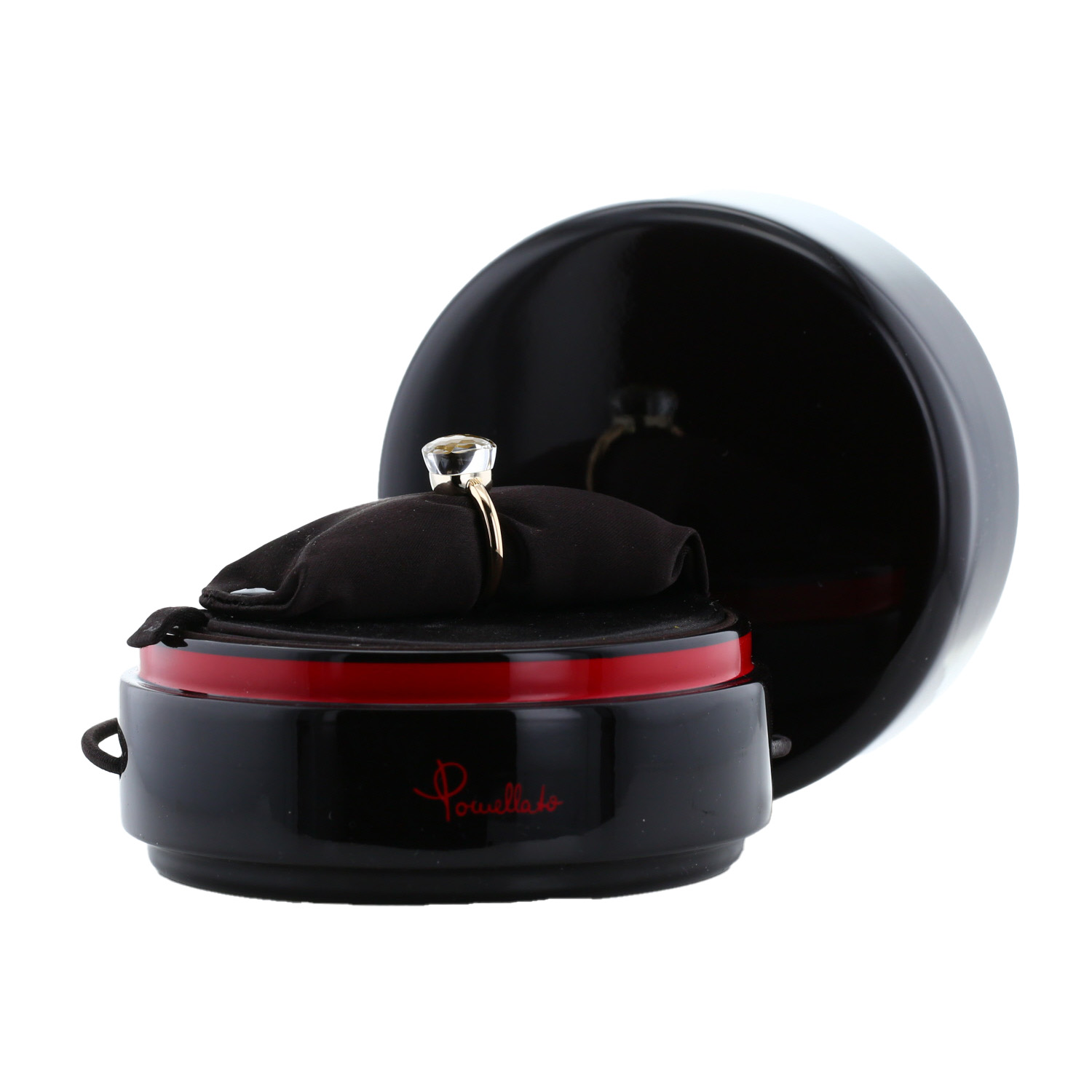 Anello Pomellato Nudo Classic in oro rosa, oro bianco e topazio bianco - Detail D2