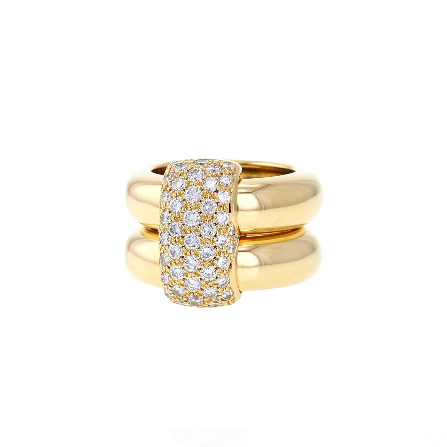 Bague Chaumet En Or 18 Carats Avec Diamants - Occasion Très Bon état