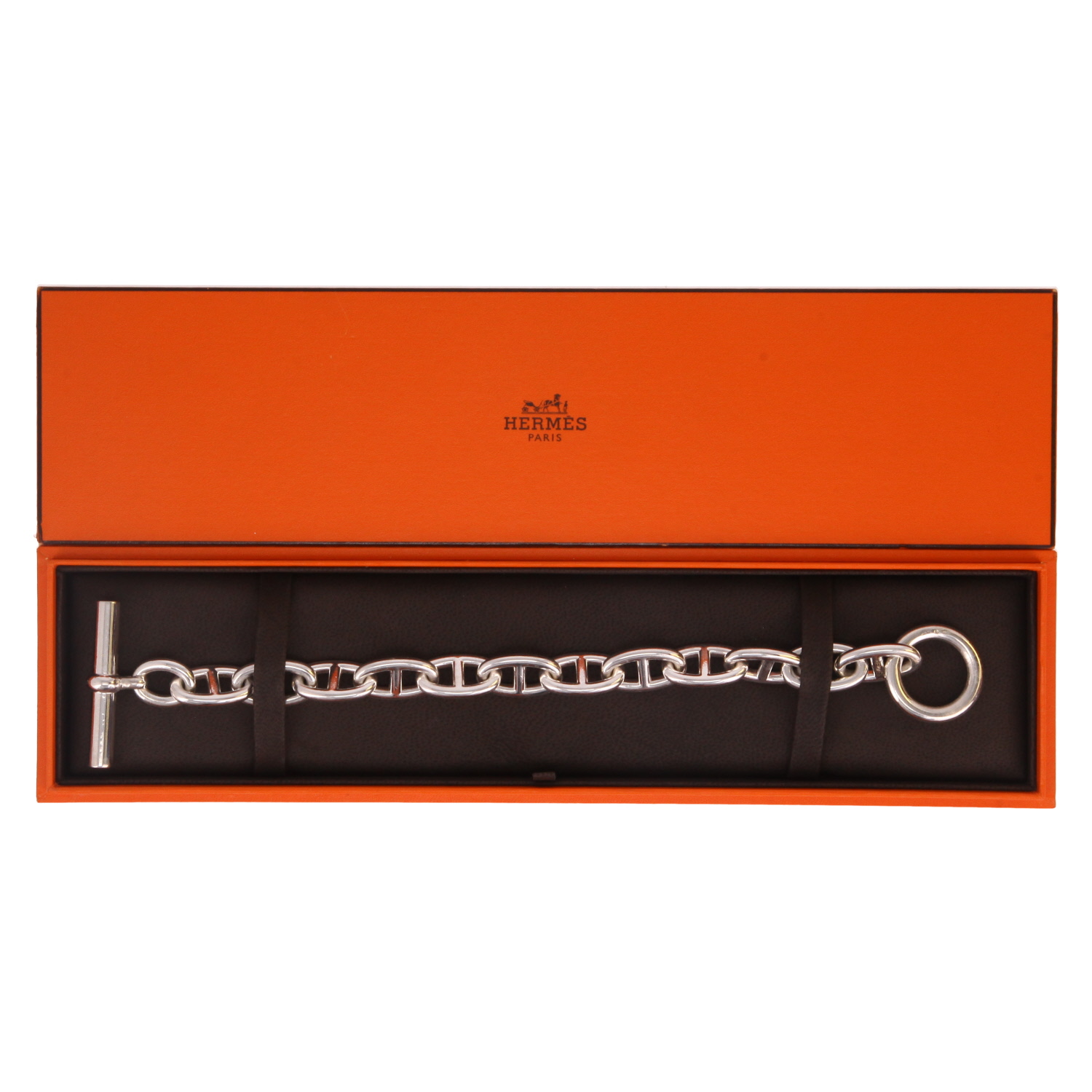 Bracelet Hermès Chaine d'Ancre très grand modèle en argent - Detail D2