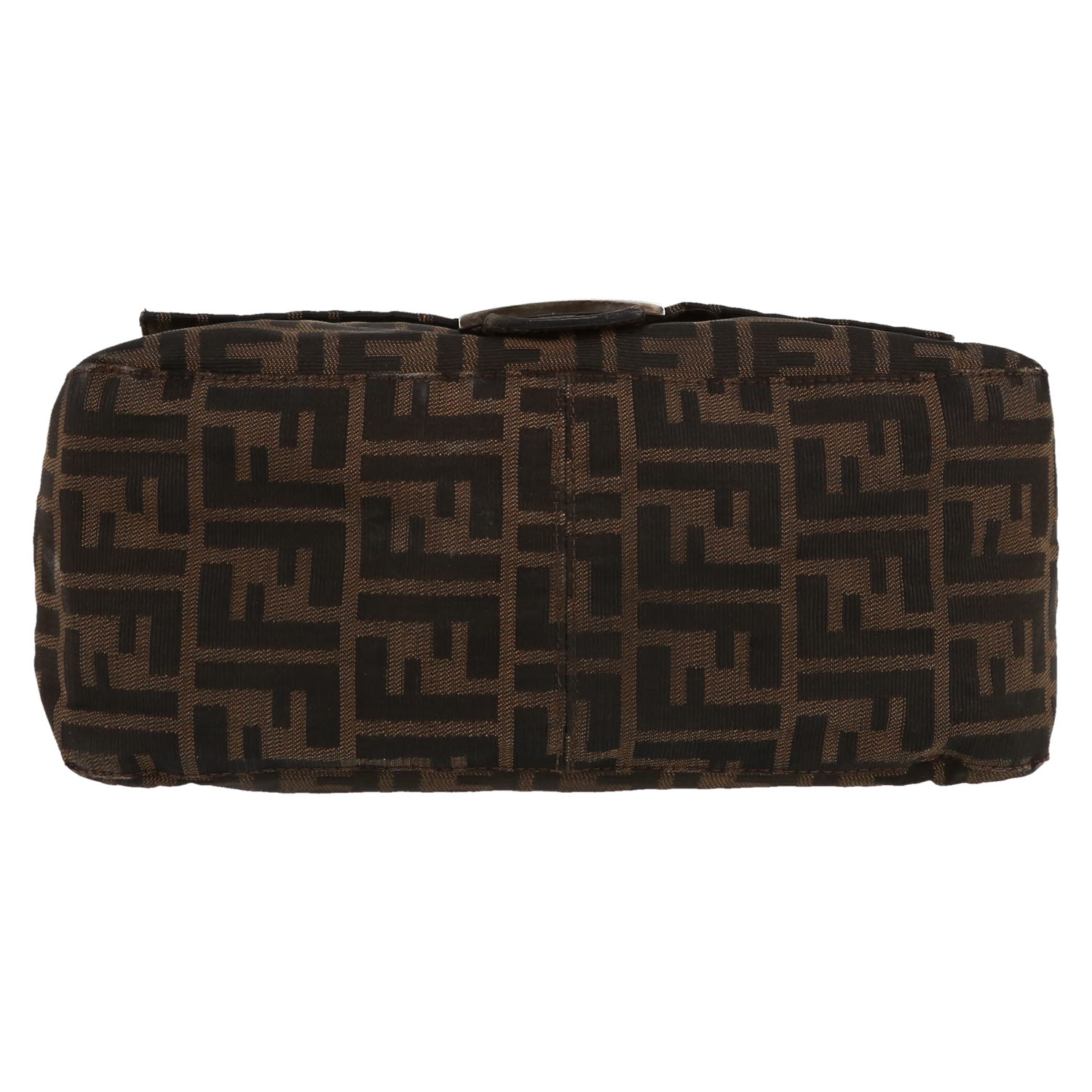 Borsa Fendi  Big mama in tela siglata marrone e pelle marrone - Detail D1