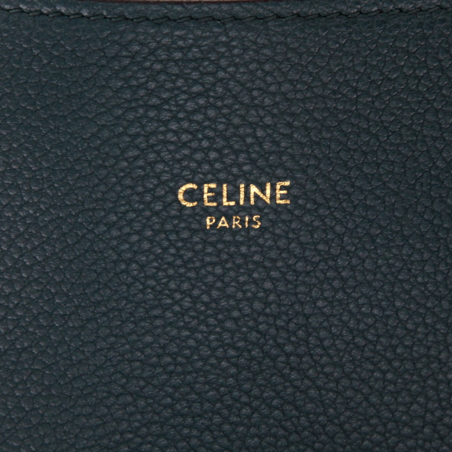 Bolso Cabás Celine  Cabas en cuero granulado verde - Detail D2
