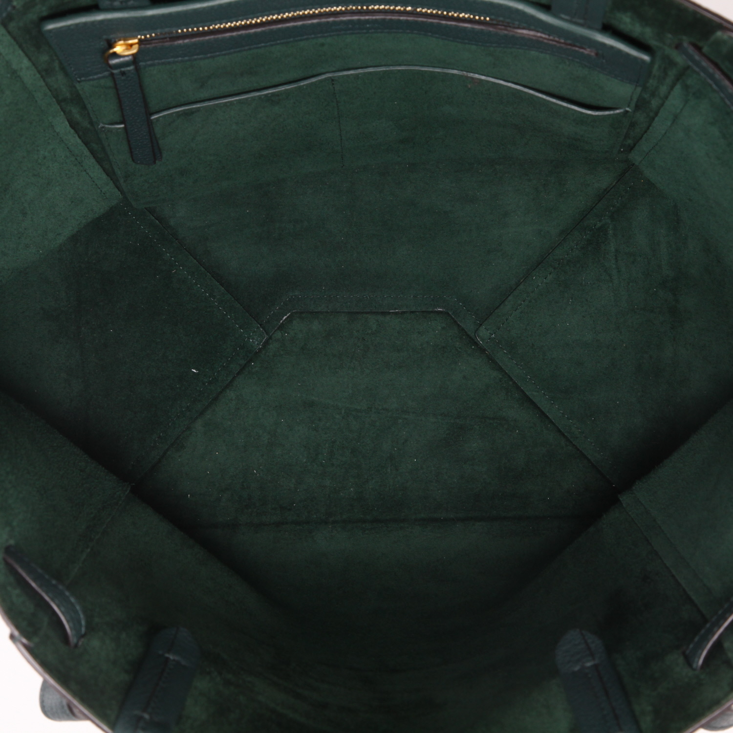 Celine  Cabas shopping bag  in green grained leather - Detail D3