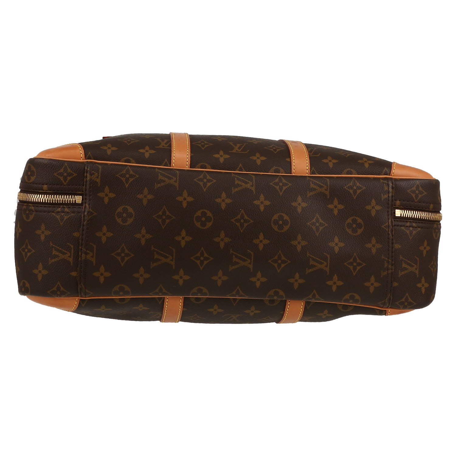 Bolsa de viaje Louis Vuitton  Sirius 45 en lona Monogram marrón y cuero natural - Detail D1