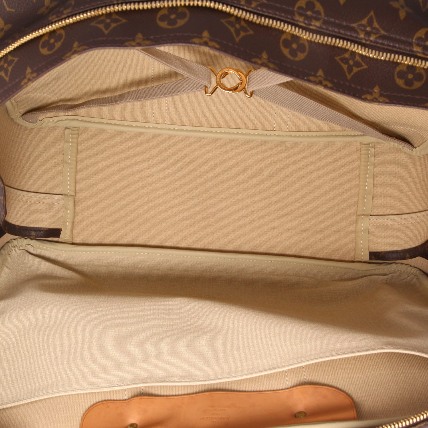 Borsa da viaggio Louis Vuitton  Sirius 45 in tela monogram marrone e pelle naturale - Detail D3