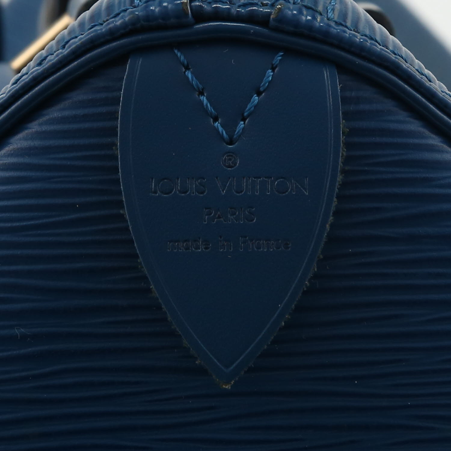 Louis Vuitton  Speedy 25 handbag  in blue epi leather - Detail D2