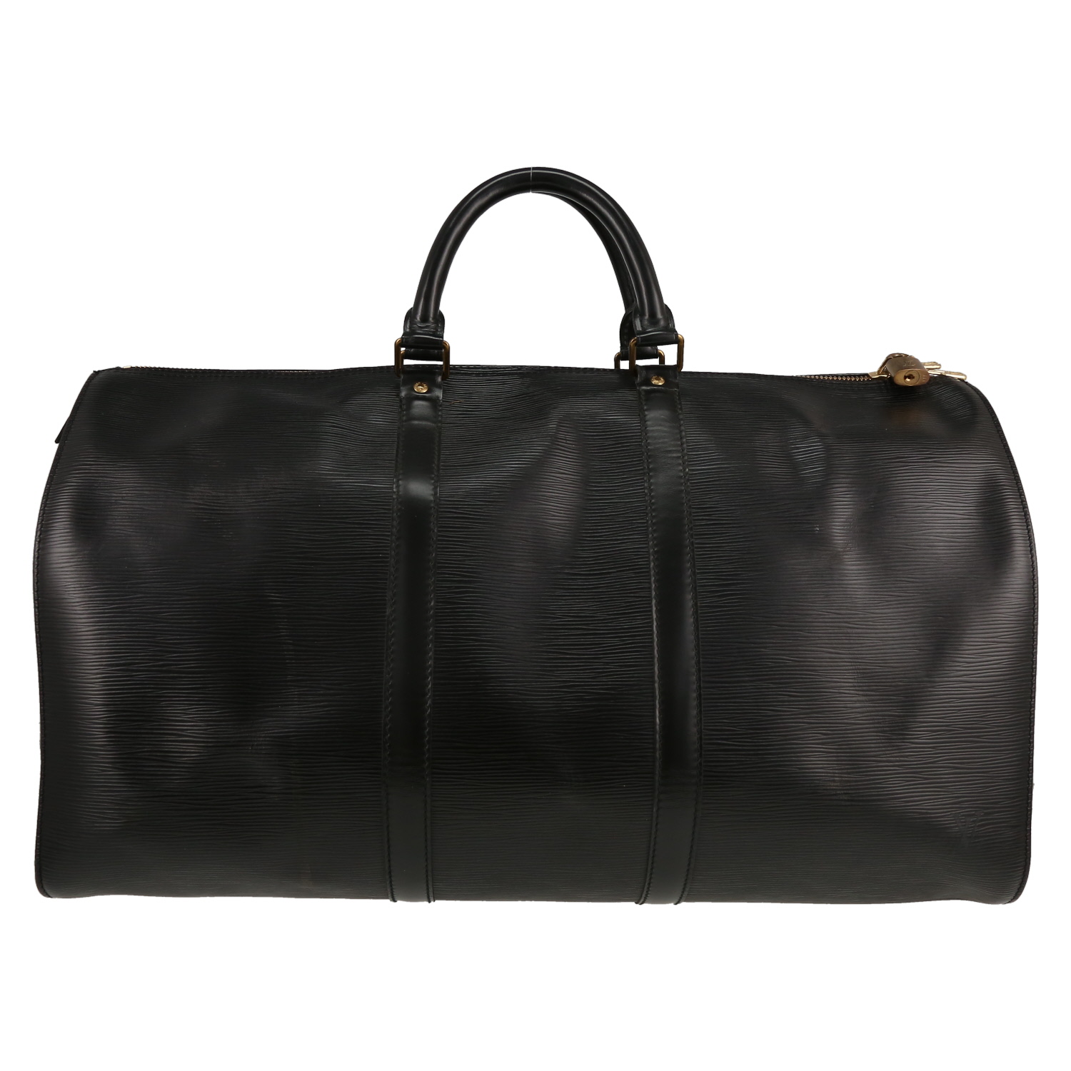 Louis Vuitton  Keepall 50 travel bag  in black epi leather - Detail D1