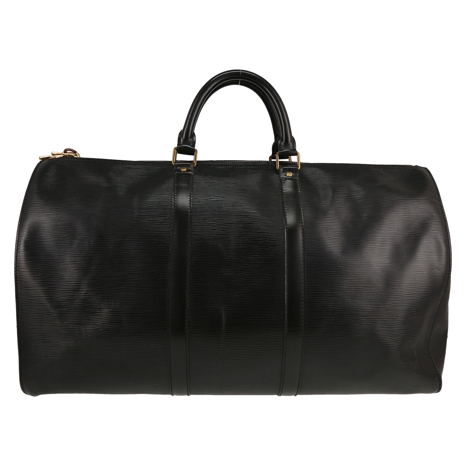 Louis Vuitton  Keepall 50 travel bag  in black epi leather - Detail D5