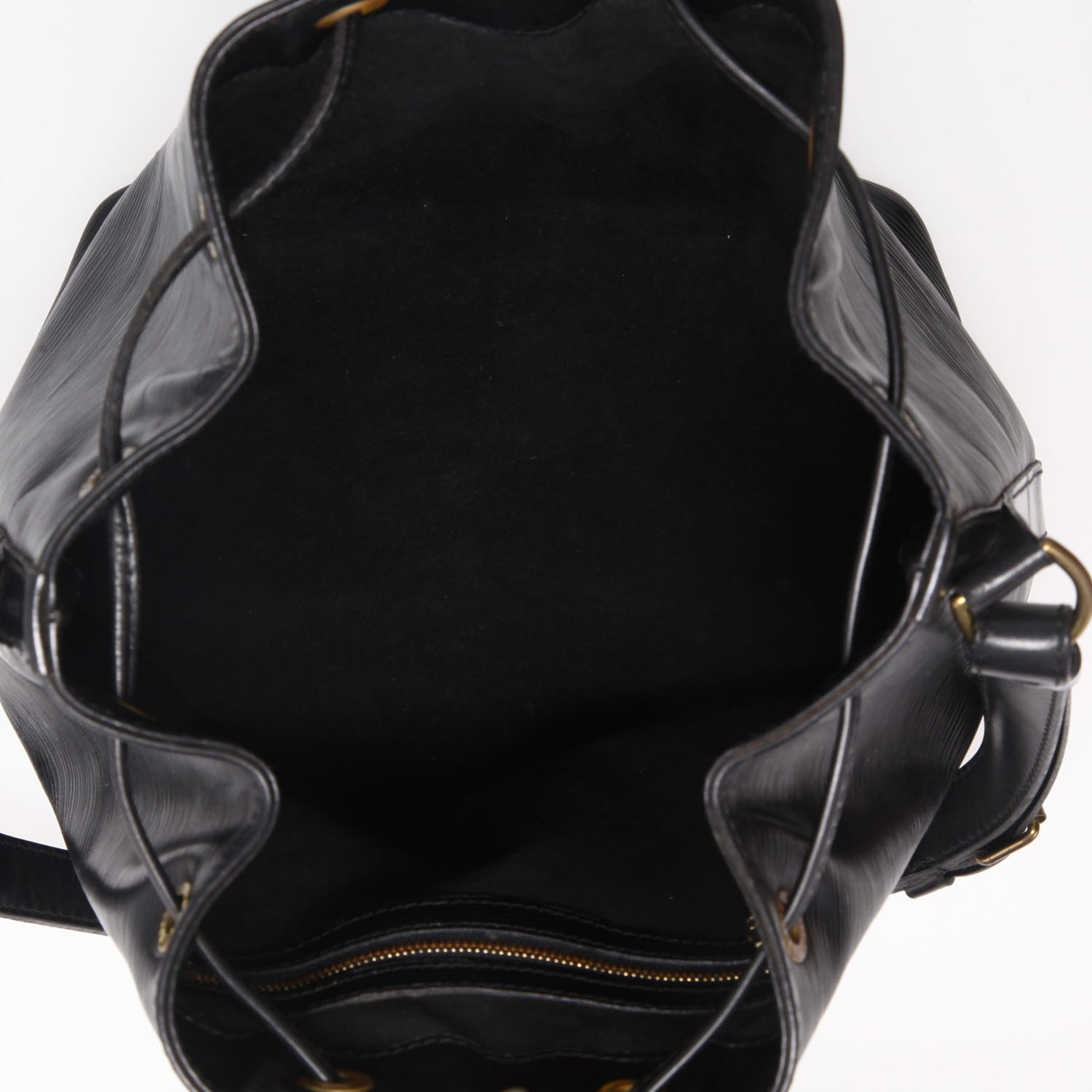 Louis Vuitton  Petit Noé shopping bag  in black epi leather - Detail D3