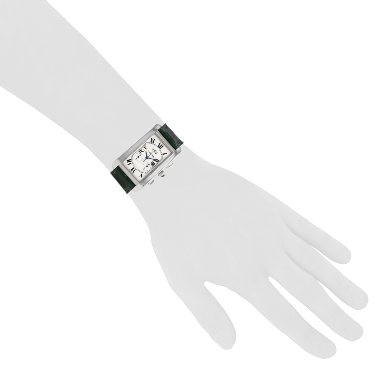 Montre Cartier Tank Américaine en or blanc Ref: Cartier - 2569  Vers 2008 - Detail D1