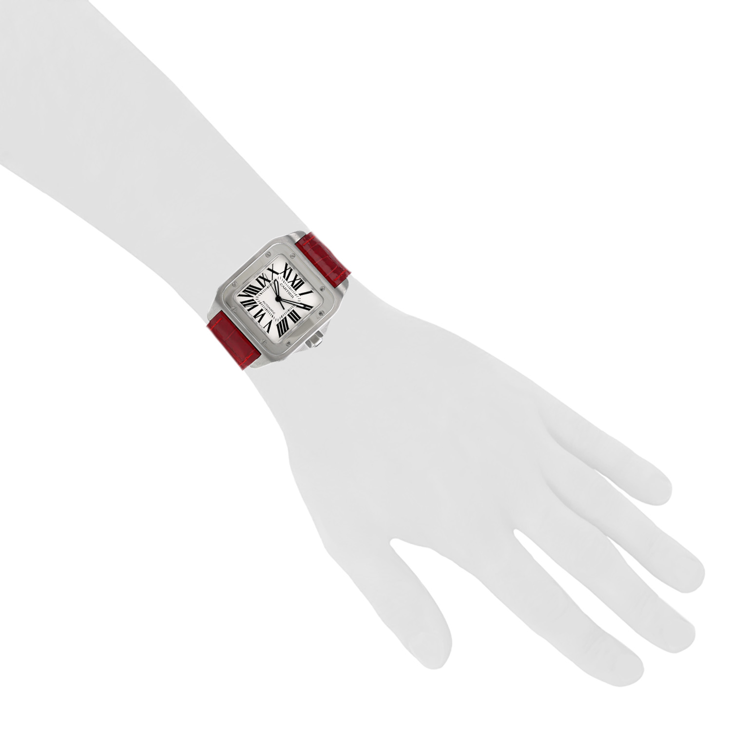 Cartier Santos-100  in stainless steel Ref: Cartier - 2656  Circa 2004 - Detail D1