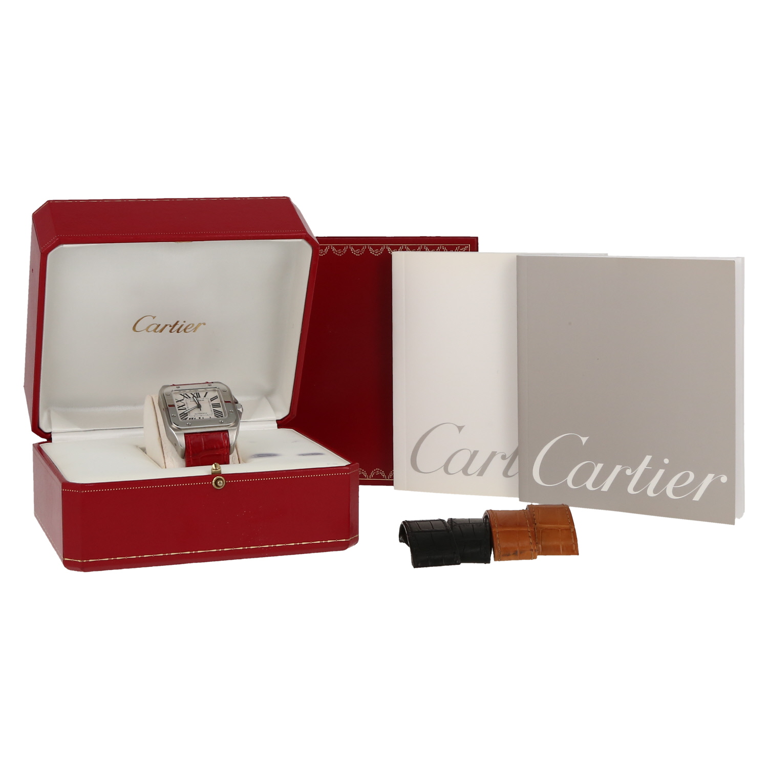 Reloj Cartier Santos-100 de acero Ref: Cartier - 2656  Circa 2004 - Detail D2