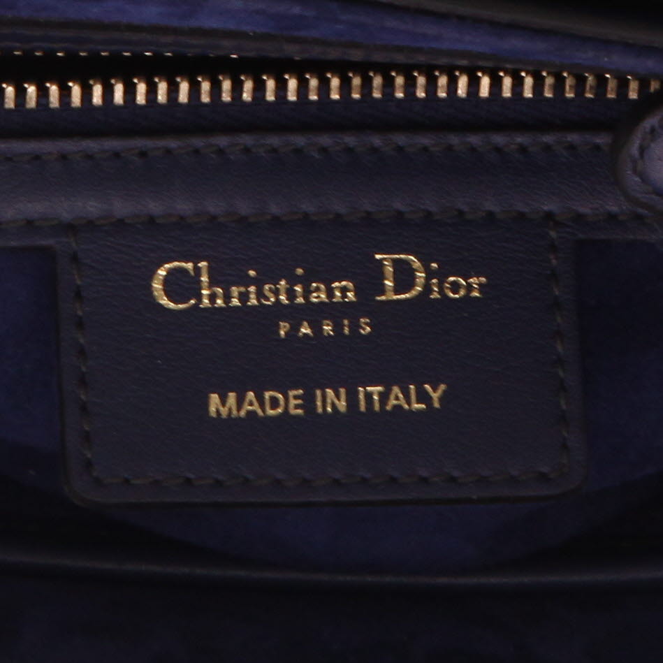 Borsa a tracolla Dior  D-Fence in pelle liscia blu marino - Detail D2