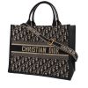 Shopping bag Dior  Book Tote in tessuto a monogramma Oblique blu e beige e pelle blu marino - 00pp thumbnail