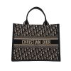 Shopping bag Dior  Book Tote in tessuto a monogramma Oblique blu e beige e pelle blu marino - 360 thumbnail