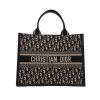 Shopping bag Dior  Book Tote modello medio  in tessuto a monogramma Oblique blu e beige e pelle blu marino - 360 thumbnail