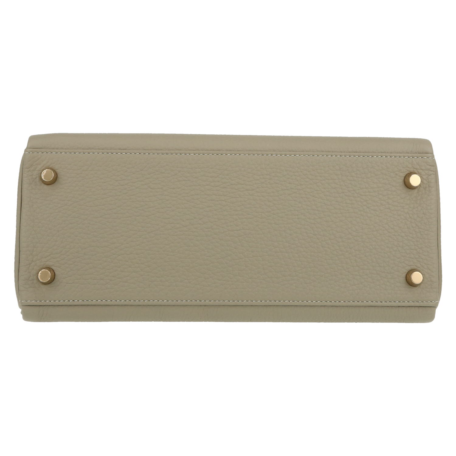 Bolso de mano Hermès  Kelly 28 cm en cuero togo verde Sauge - Detail D1