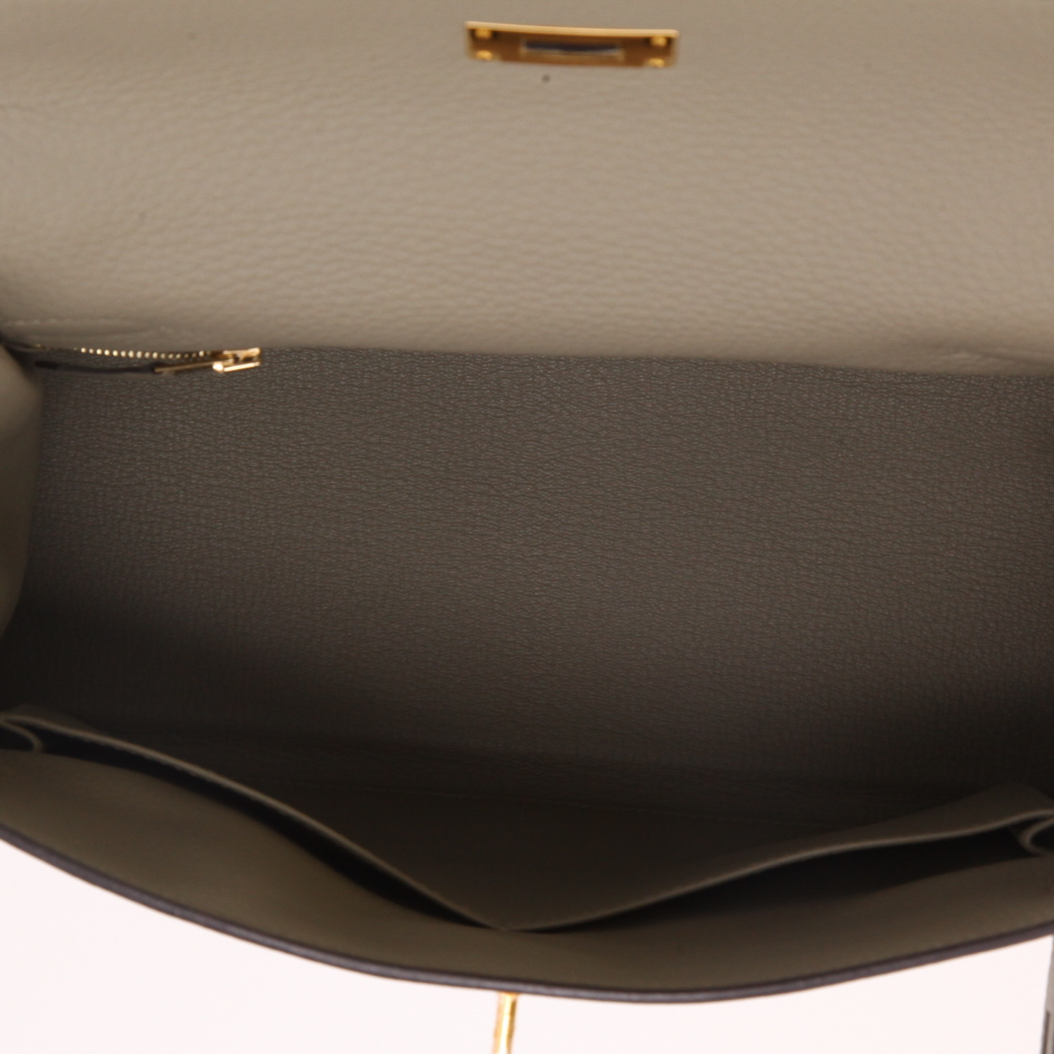 Borsa Hermès  Kelly 28 cm in pelle togo verde Sauge - Detail D3