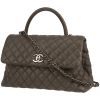 Chanel  Top Handle handbag  in khaki quilted grained leather - 00pp thumbnail
