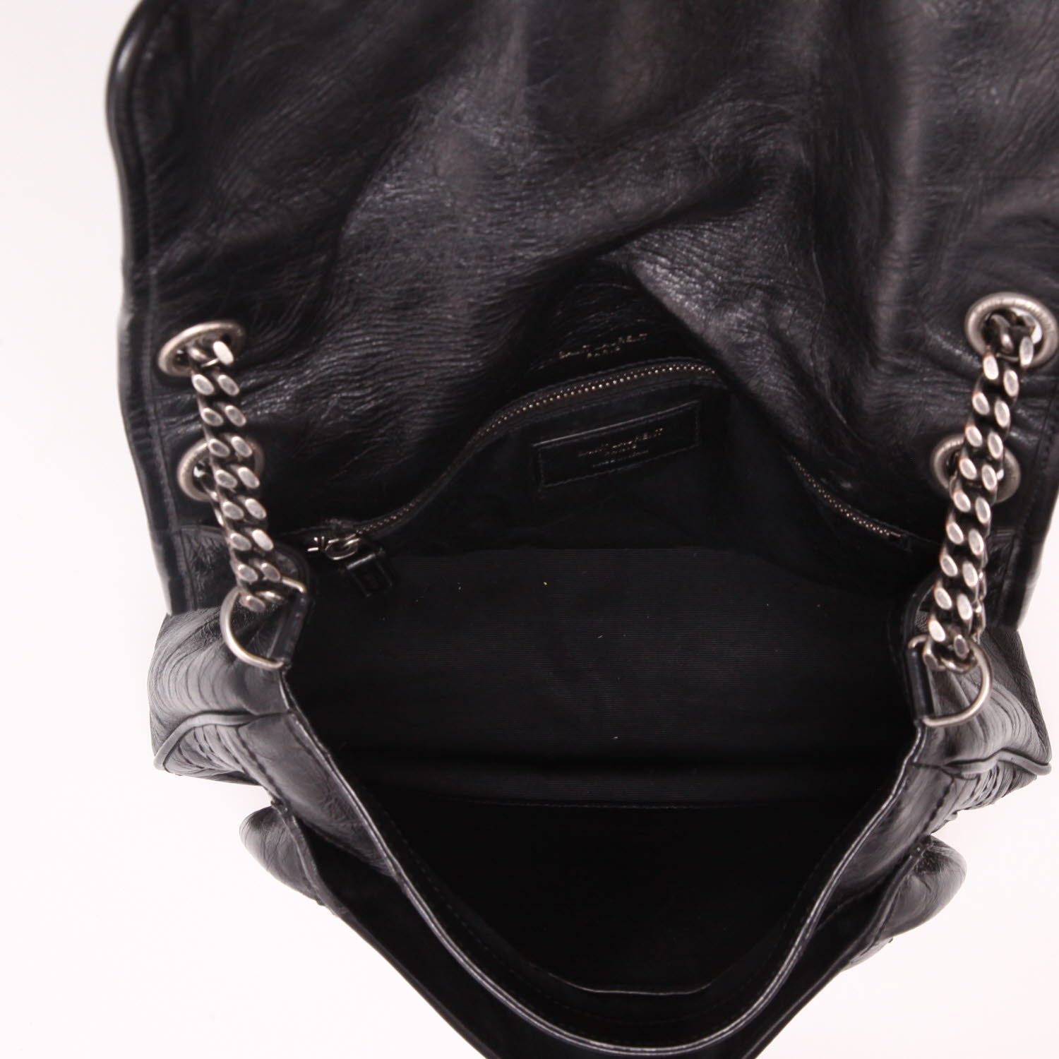 Bolso bandolera Saint Laurent  Niki modelo mediano  en cuero negro - Detail D3