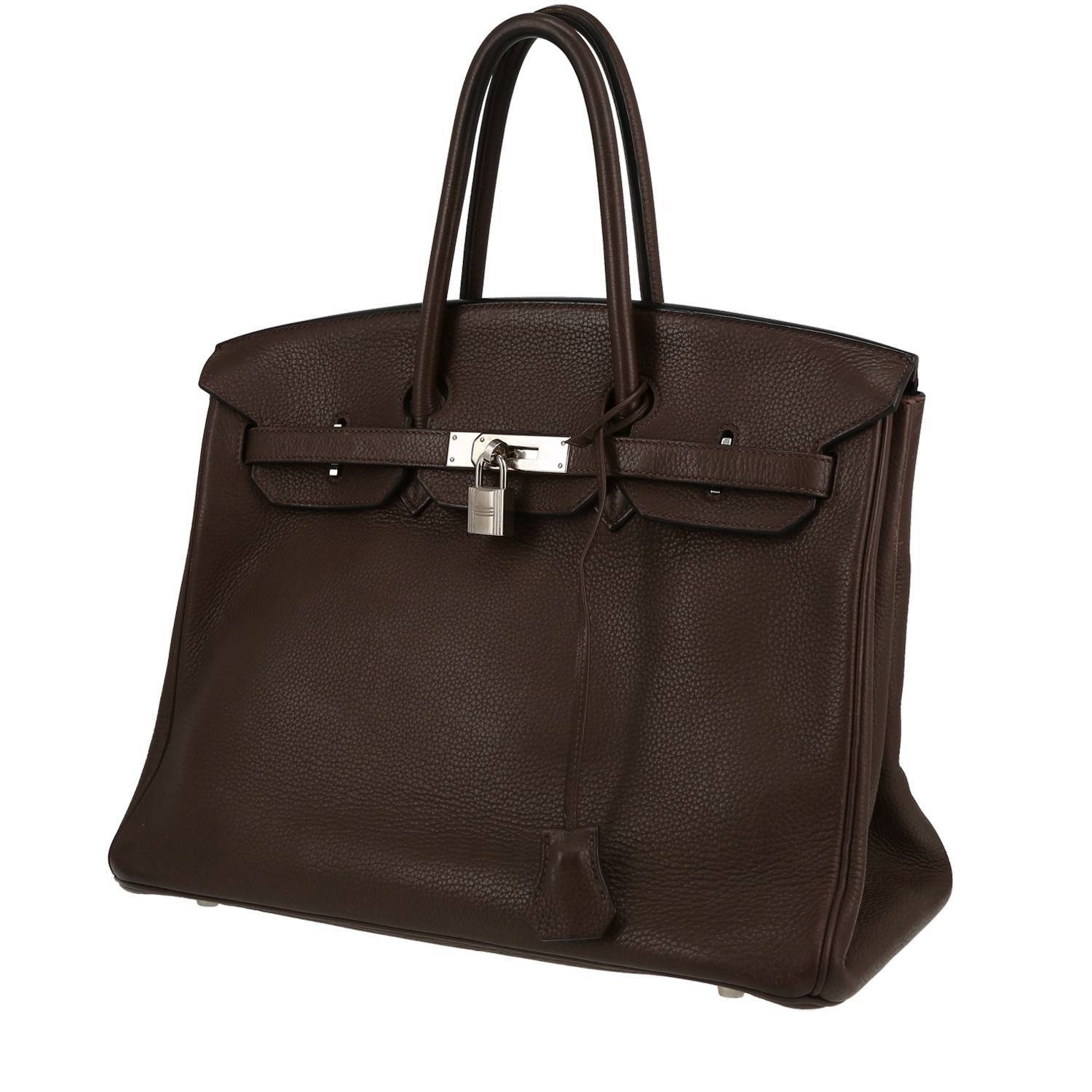 Bolso de mano Hermès  Birkin 35 cm en cuero togo marrón