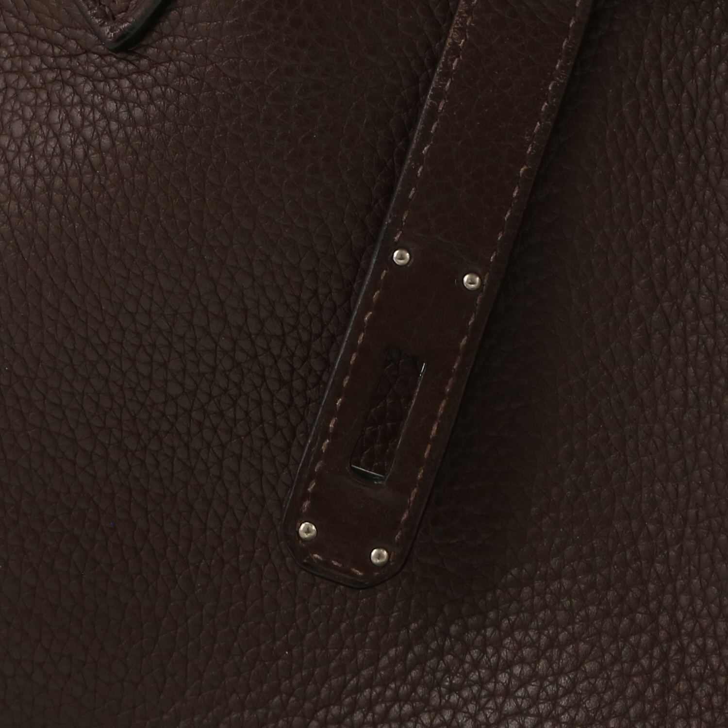 Bolso de mano Hermès  Birkin 35 cm en cuero togo marrón - Detail D3