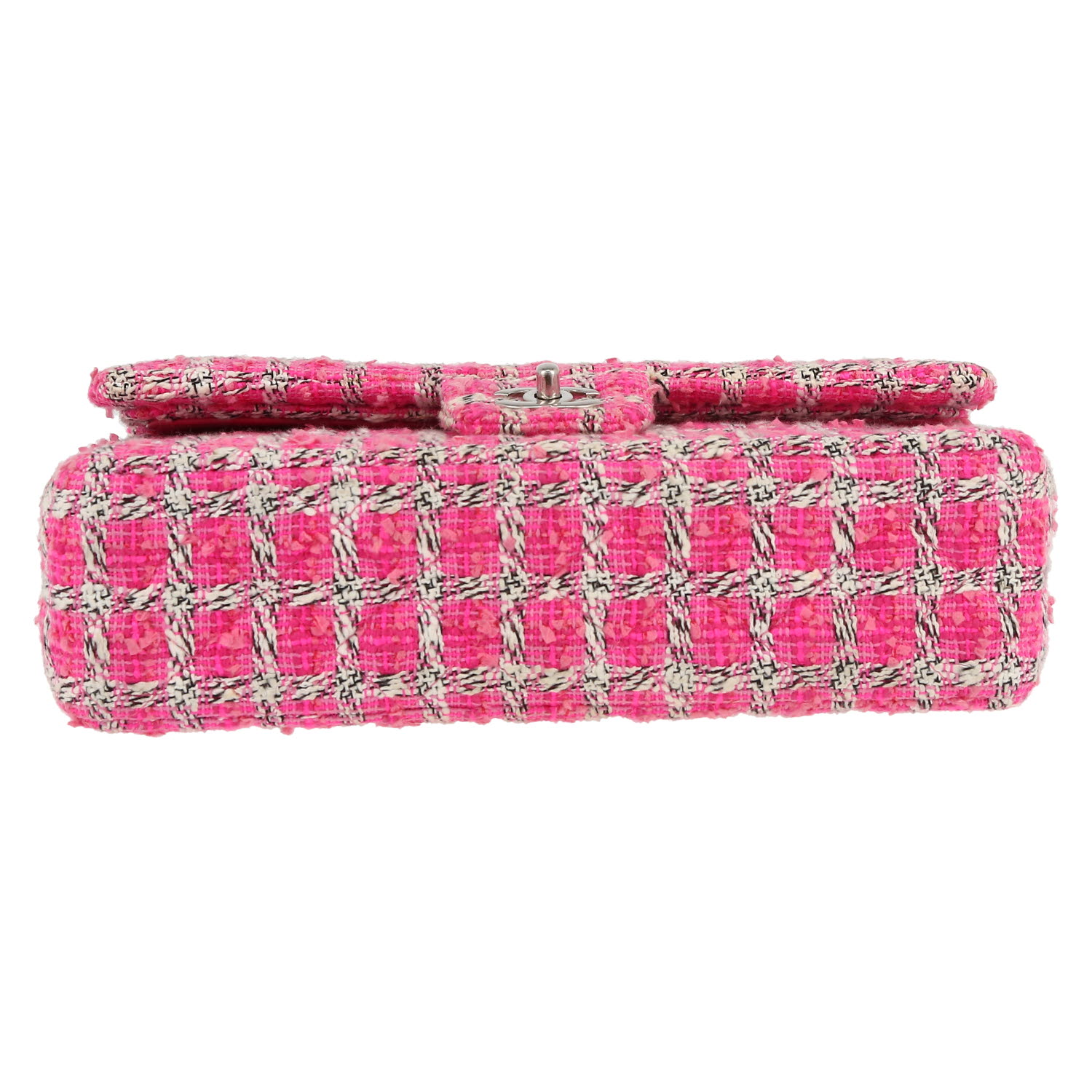 Chanel  Timeless Classic handbag  in pink tweed - Detail D1