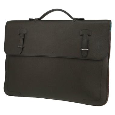 Hermès  Serviette 57 briefcase  in green epsom leather
