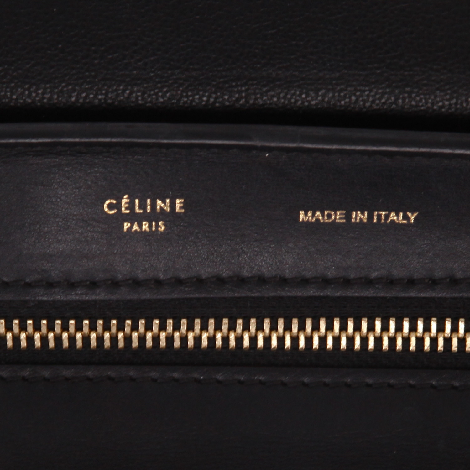 Bolso de mano Celine  Trapeze en cuero color topo y negro y ante azul - Detail D2