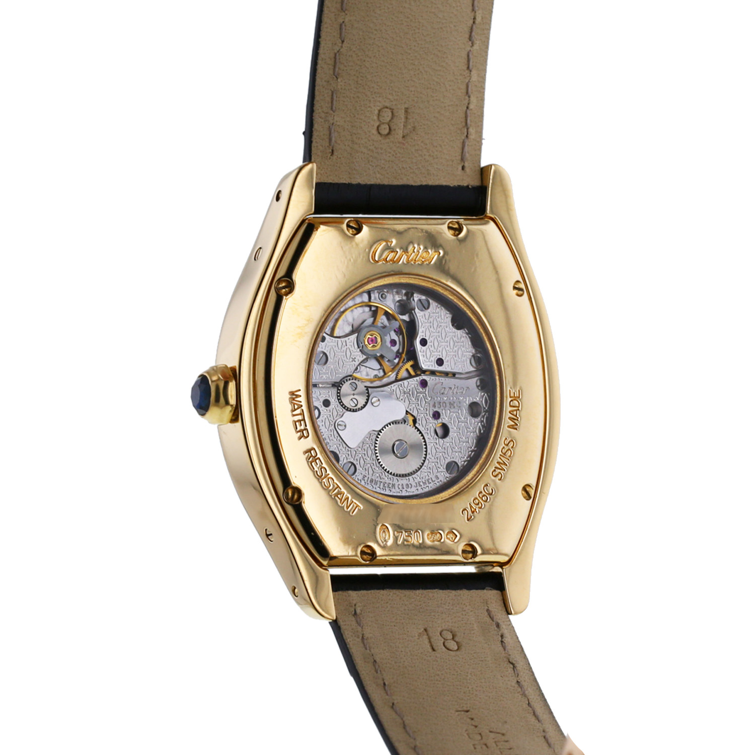 Montre Cartier Tortue en or jaune Ref: Cartier - 2496C  Vers 2000 - Detail D3