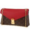 Borsa a tracolla Louis Vuitton  Pallas in tela monogram marrone e pelle rossa - 00pp thumbnail