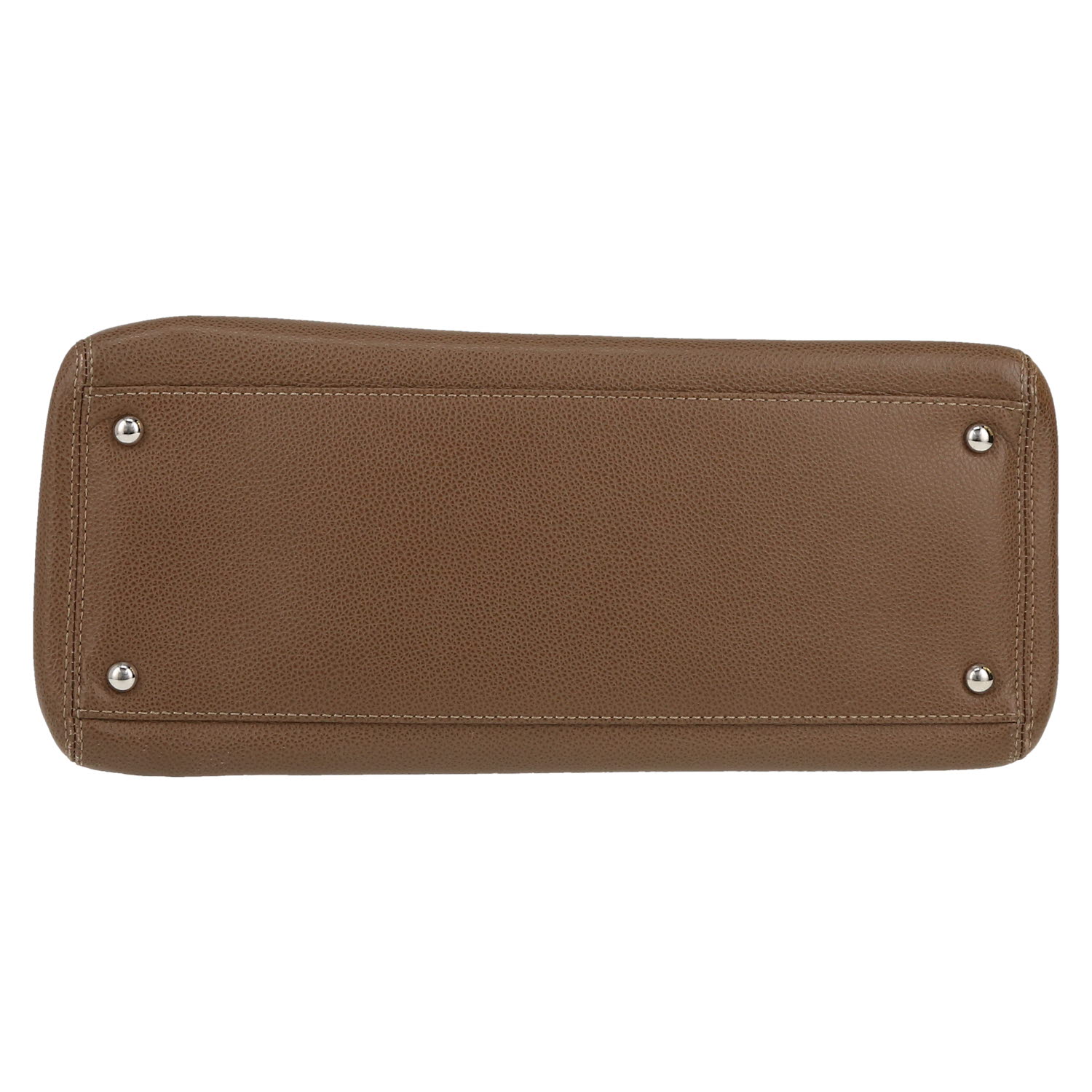 Bolso de mano Chanel   en cuero granulado color topo - Detail D1