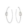 Paire de boucles d'oreilles Hermès Chaine d'ancre enchainée en argent - 00pp thumbnail