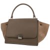 Celine  Trapeze large model  handbag  in taupe leather  and taupe suede - 00pp thumbnail