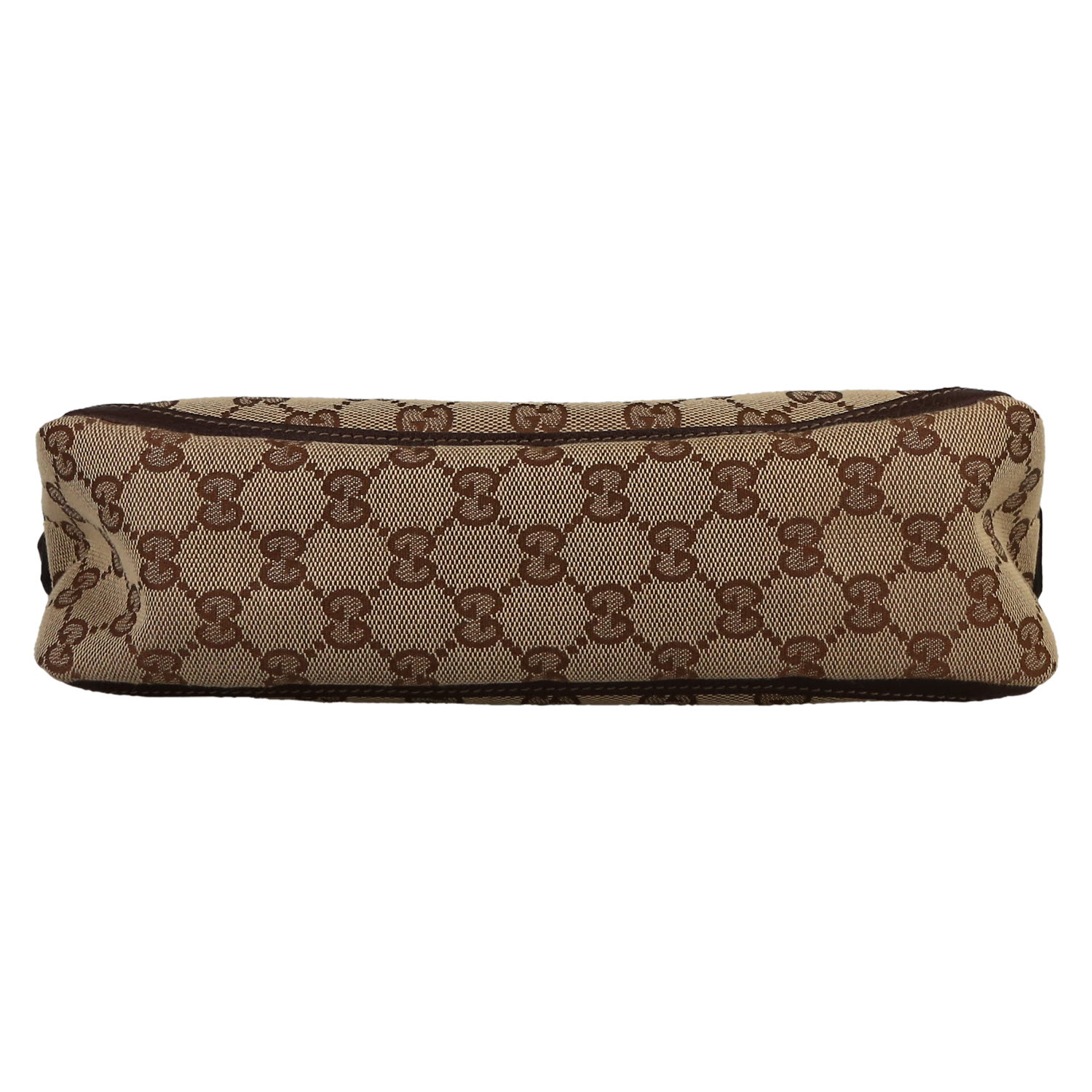 Gucci   shoulder bag  in beige logo canvas  and brown leather - Detail D1
