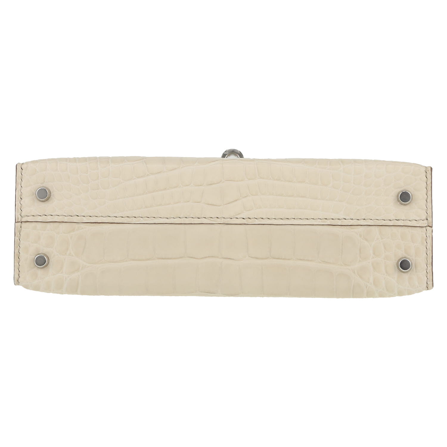 Hermès  Kelly 20 cm handbag  in Gris-Béton alligator - Detail D1