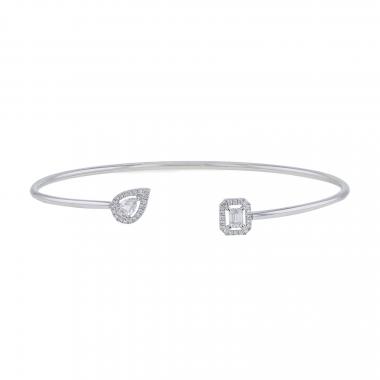 Bracciale a cerchio aperto Messika My Twin in oro bianco e diamanti
