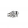 Half-articulated Bulgari Serpenti ring in white gold and diamonds - 360 thumbnail