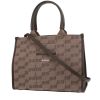 Balenciaga   shopping bag  in brown logo canvas  and brown leather - 00pp thumbnail