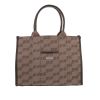 Sac cabas Balenciaga   en toile siglée marron et cuir marron - 360 thumbnail