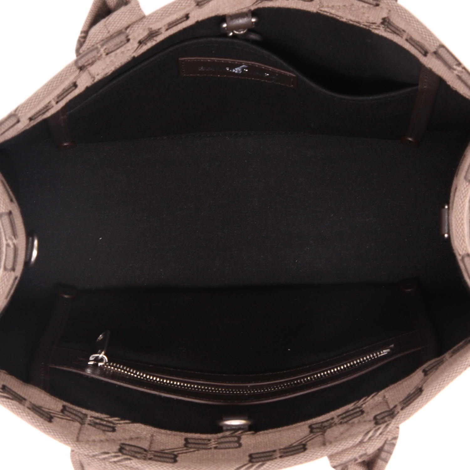 Sac cabas Balenciaga   en toile siglée marron et cuir marron - Detail D3