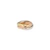 Cartier Trinity medium model ring in 3 golds and diamonds - 360 thumbnail