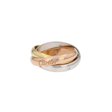 Cartier Trinity medium model ring in 3 golds and diamonds