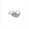 Sortija flexible Dinh Van Menottes R8 de oro blanco y diamantes - 00pp thumbnail