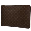 Bolsito de mano Louis Vuitton  Porte documents Voyage en lona Monogram marrón - 00pp thumbnail