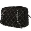 Chanel   handbag  in black canvas  and grey tweed - 00pp thumbnail