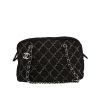 Chanel   handbag  in black canvas  and grey tweed - 360 thumbnail