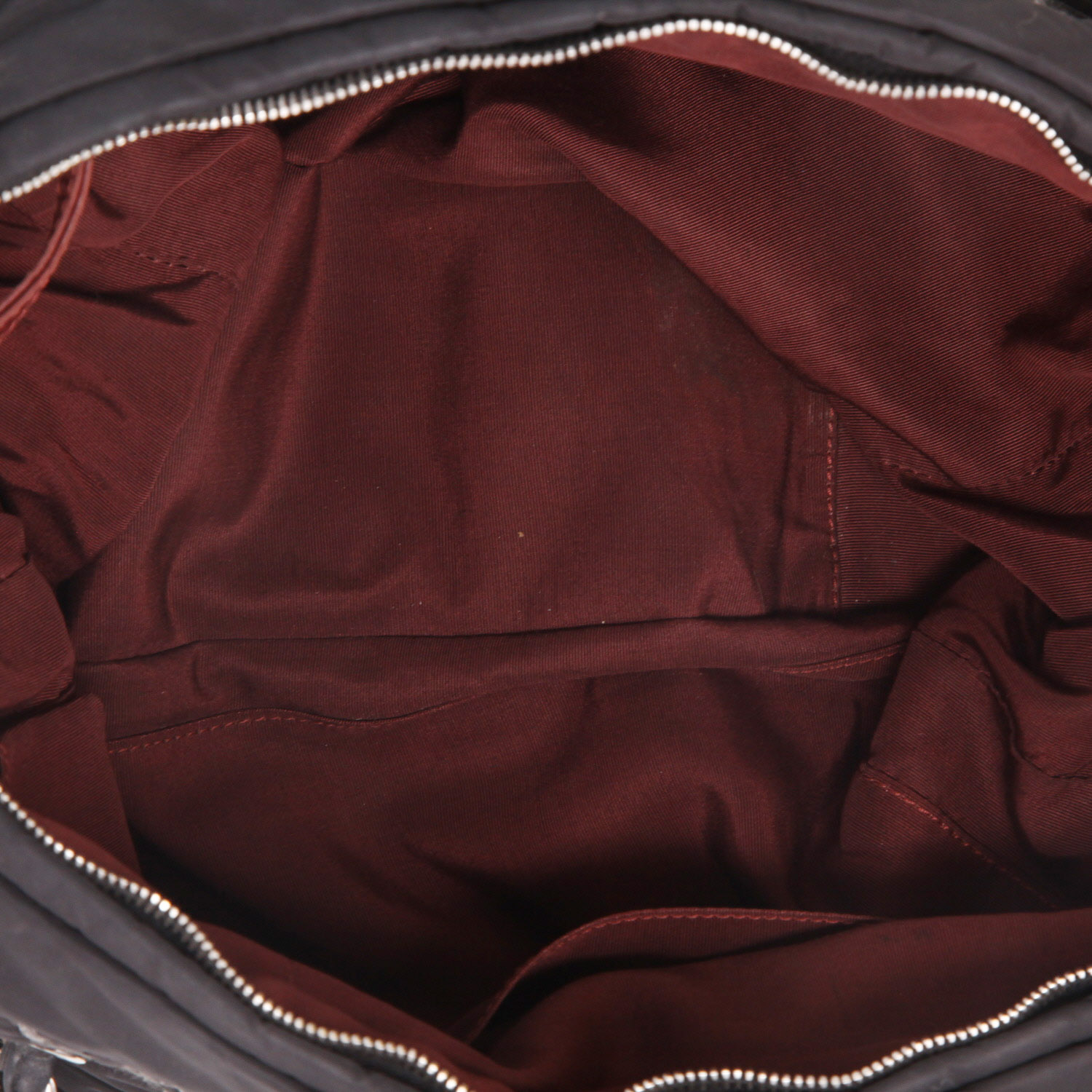 Chanel   handbag  in black canvas  and grey tweed - Detail D3