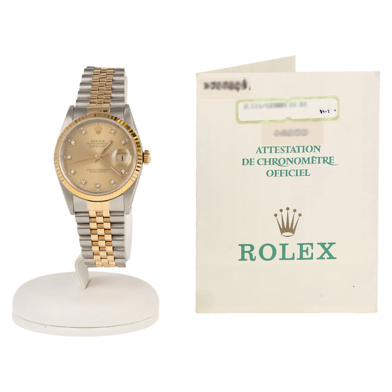 Montre Rolex Datejust en or et acier Ref: Rolex - 16233  Vers 1999 - Detail D2